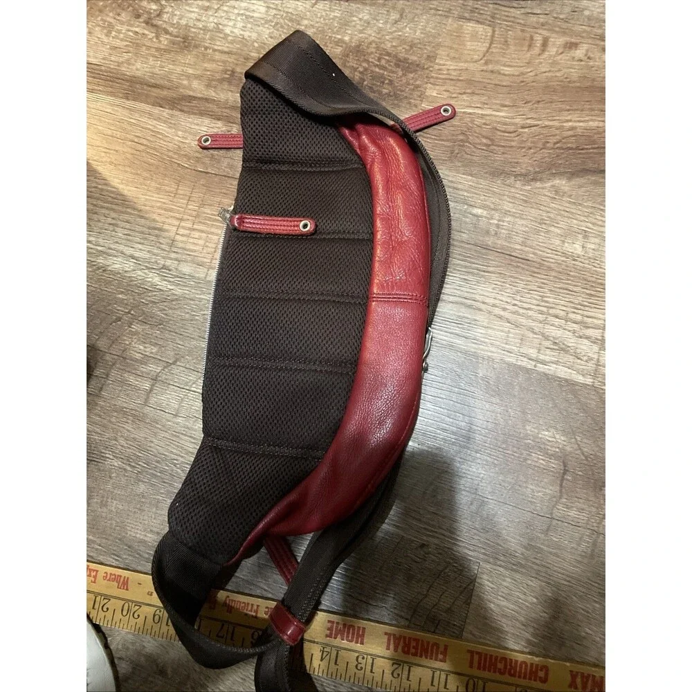 Master-piece MSPC Red Leather Sling Bag Waist Pack Made in Japan